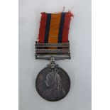 A Queen South Africa Medal with 1901 and 1902 clasps named to 7532 PTE. S.S. Walter, 2/E Surrey R.