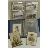 Two photograph albums containing a total of 65 military photographs.