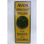 An Avon Brilliant Polish part pictorial tin finger plate, 3 x 8".