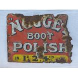 A small Nugget Boot Polish double sided enamel sign, 12 x 9".