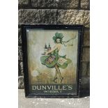 A Dunville's Whisky pictorial showcard depicting a shamrock clad waiters, after Edward Cole, 20 1/