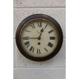 A rare Southern Region railway station single fusee clock of unusual small size, having an 8 inch