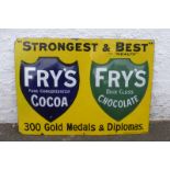 A rare Fry's Pure Concentrated Cocoa and High Class Chocolate double shield rectangular enamel