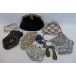A collection of nine beaded and needlework evening/day bags.