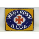 A Red Cross Blue rectangular enamel sign, 14 x 11".