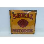 A reproduction Shell Motor Oil enamel sign, 17 3/4 x 17 3/4".