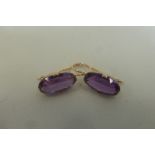 A fine pair of 14ct gold and amethyst earrings, approximate weight 4.6g.