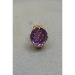 A 14ct gold and amethyst ring, approximate weight 10.3g, size Q.