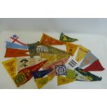 An assortment of 1950s and later scouting pennants including 1951 Holland, 1956 Bristol, 1957