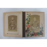 A late 19th to early 20th century Carte de Visite album A/F with 24 military photographs.