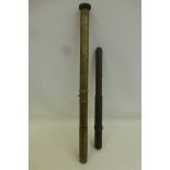 An early 20th Century War Department marked military brass sighting telescope approximately 30 1/