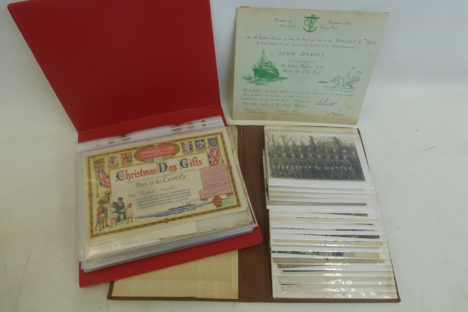 An album of military ephemera including some unusual French humorous Parachute Regiment postcards,