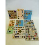 Nine cards of assorted badges various subjects and associations including Olympics.