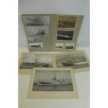 A scrap book of 80 photographs of Royal Navy ships including Argus, Anson, Barham, Nelson, Rodney,