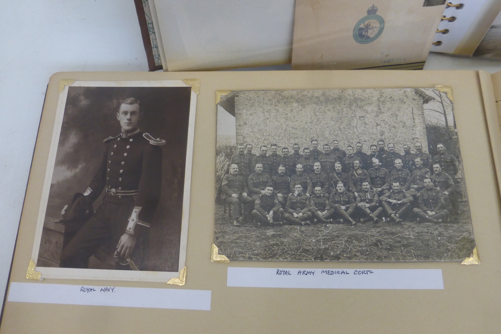 Two albums of more than 80 interesting military photographs and Christmas cards. - Image 3 of 4