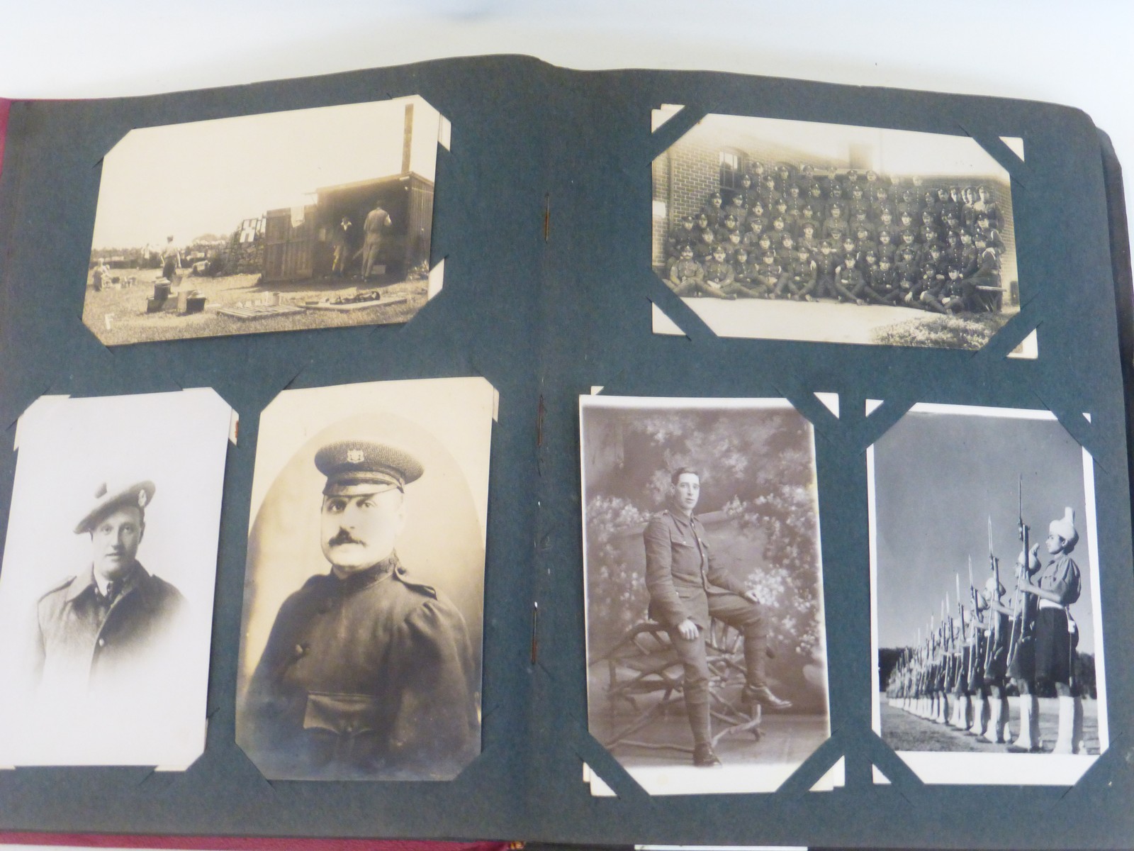 Three albums of 64 military photographs and postcards. - Image 4 of 5