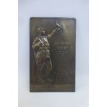 A rare Btitish Nun Club John Cassidy Heroes Trophy Winner's brass plaque, the trophy was