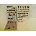 Four display cards with in excess of 100 buttons including 20th of Foot, 82nd of Foot, East Lancs,