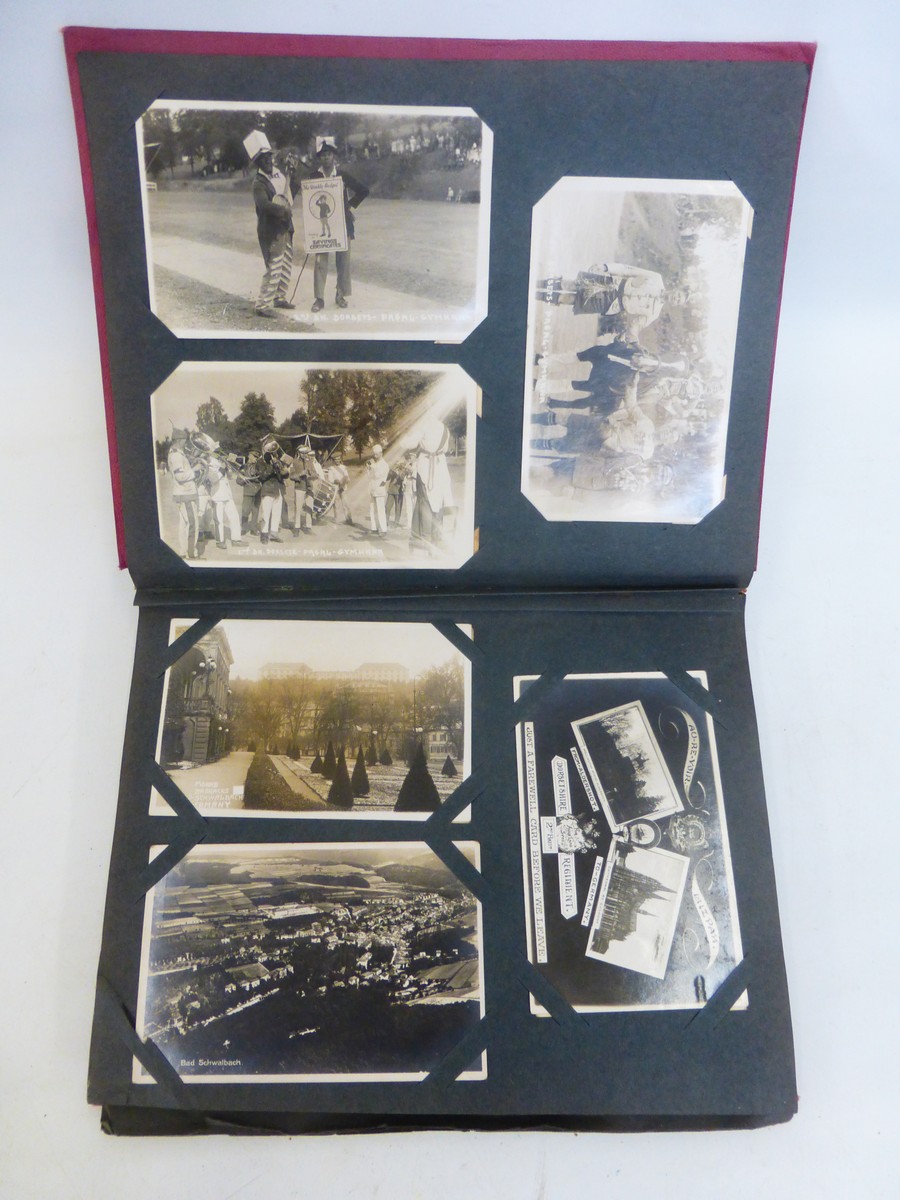 Three albums of 64 military photographs and postcards. - Image 2 of 5