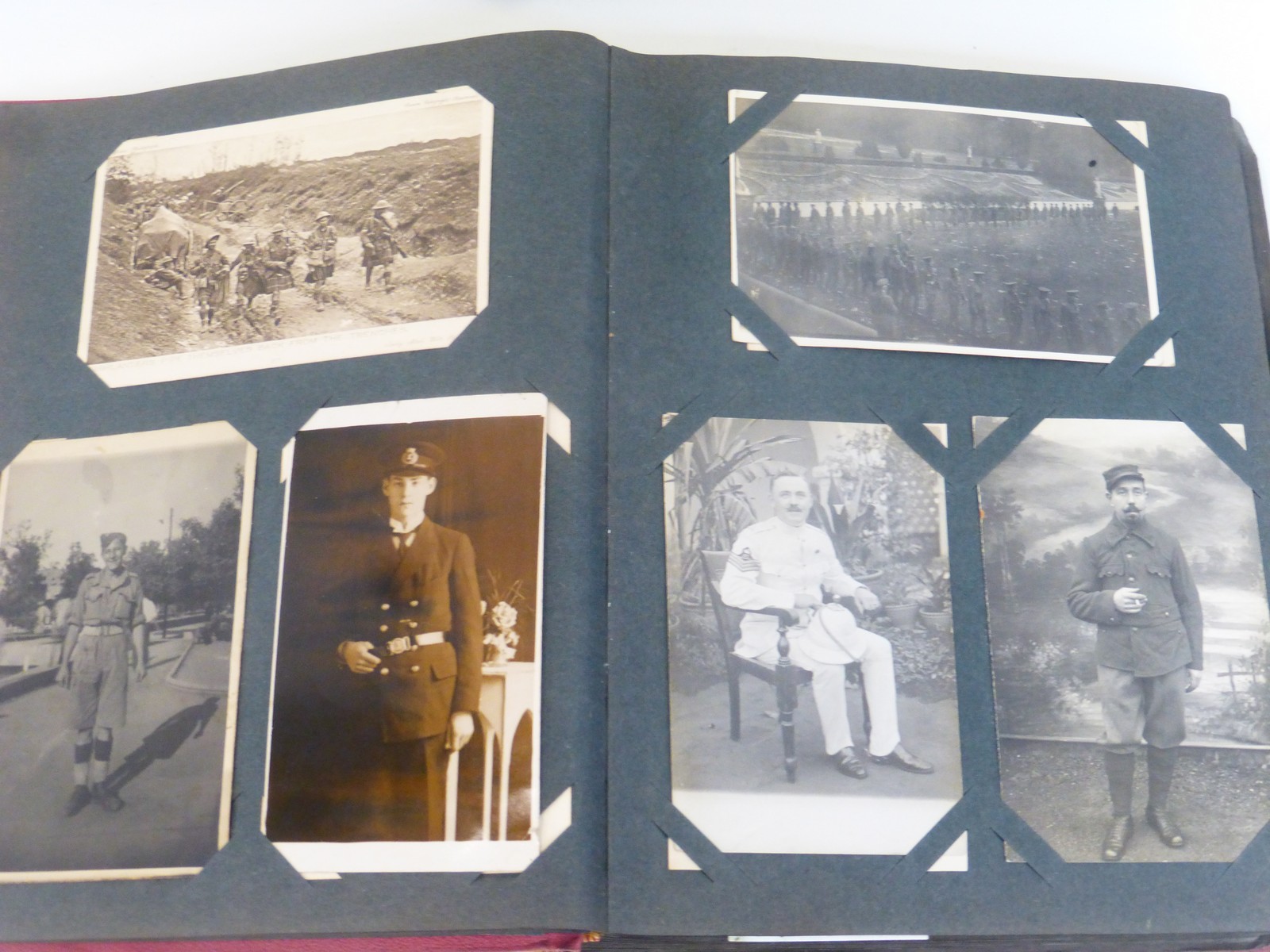 Three albums of 64 military photographs and postcards. - Image 3 of 5