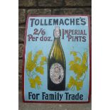 A Tollemache's Ipswich Brewery "for Family Trade" pictorial rectangular enamel sign with some