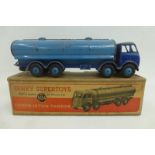 DINKY SUPERTOYS - Foden 14-Ton Tanker, 1st cab version, no. 504, two tone blue, fair condition;