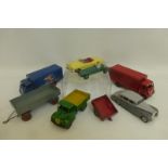 DINKY TOYS - a small selection of playworn models two Guy vans, Cadillac Eldorado etc.