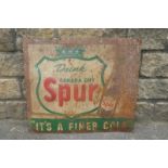 A rectangular tin advertising sign for "Spur Canada Dry", 26 x 23".