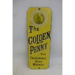 A Golden Penny "The Fashionable Home Weekly" enamel finger plate with professional restoration, 3