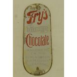 A Fry's Celebrated Chocolate mirrored finger plate, 3 x 9".