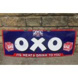 An OXO rectangular enamel sign - "It's meat & drinks to you", 48 x 18".