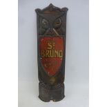 An Ogdens St. Bruno "Standard Dark Flake" shaped tin finger plate/ match striker in the form of an