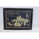 A Crawford's Delightful Biscuits embossed pictorial tin advertising sign depicting Eastern