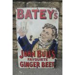 A Batey's John Bull's Favourite Ginger Beer pictorial rectangular enamel sign by Chromo, 20 x 30.