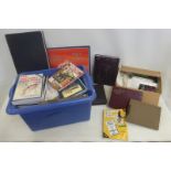 A quantity of postcard/cigarette card reference books etc.; also empty postcard albums and empty