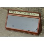 A shop counter top front opening display cabinet advertising Vinolia Premier Soap, 23 1/2"w x 7 1/