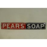 A small rectangular Pears' Soap enamel sign, 18 1/2 x 2 3/4".