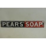 A small rectangular Pears' Soap enamel sign, 18 1/2 x 2 3/4".