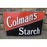 A Colman's Starch rectangular enamel sign in good condition, 24 x 16".