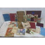 A box of assorted railway ephemera, ledgers, guides etc including 'British Railways Diesel