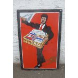 A W.H. Smith newsagent pictorial enamel sign, 24 x 36".