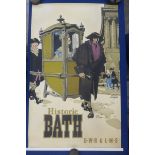 A G.W.R. & L.M.S. railway poster 'Historic Bath', signed 'Frank Newbould 46', printed by the Haycock