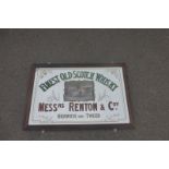 A large reproduction Finest Old Scotch Whisky Messrs Renton & Coy.advertising mirror, 37 1/4 x 24