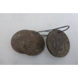 Eight Spratts Patent London circular metal tags all numbered - 149, 150, 155, 175, 184, two for