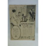 An Ovaltine Tonic Food Beverage pictorial black and white showcard, 11 x 15 1/2".