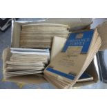 A small box of early Ordnance Survey maps.