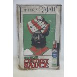 A Green's Chutney Sauce pictorial showcard "Fit for a Rajah", 13 3/4 x 21"