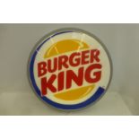 A Burger King circular lightbox, 25 1/2" diameter.
