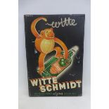 A Witte Schmidt pictorial tin advertising sign, 13 1/4 x 19 1/2".
