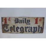 A rectangular Daily Telegraph rectangular enamel sign, 19 1/2 x 7 1/2".